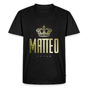 Matteo - T-shirt Premium bio Homme - noir - Devant - Nico (187cm)