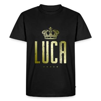 Luca - T-shirt Premium bio Homme - noir - Devant - Nico (187cm)