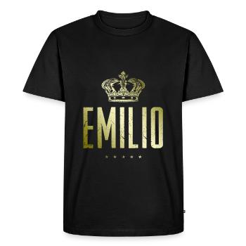 Emilio - T-shirt Premium bio Homme - noir - Devant - Nico (187cm)