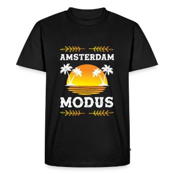 Amsterdam Mode - Men's Premium Organic T-Shirt - black - Front - Nico (187cm)