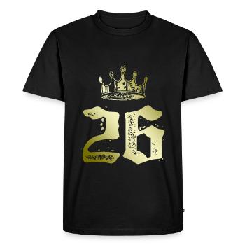 26 Number crown - Men's Premium Organic T-Shirt - black - Front - Nico (187cm)