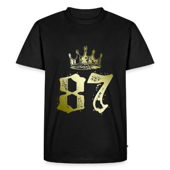 87 Couronne numérique - T-shirt Premium bio Homme - noir - Devant - Nico (187cm)