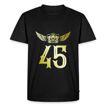 45 Number crown - Men's Premium Organic T-Shirt - black - Front - Nico (187cm)