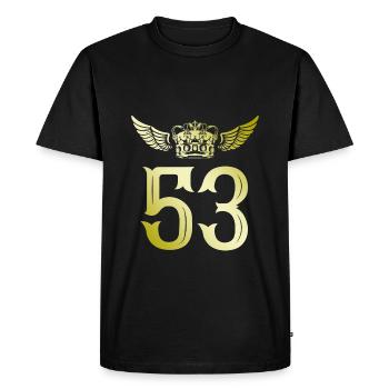 53 Number crown - Men's Premium Organic T-Shirt - black - Front - Nico (187cm)