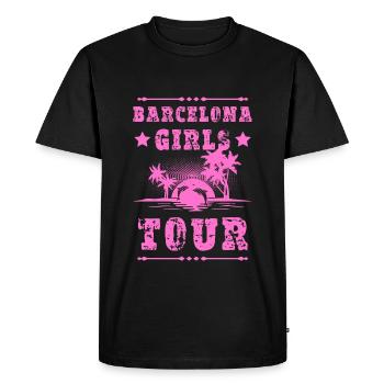 Visite des filles de Barcelone - T-shirt Premium bio Homme - noir - Devant - Nico (187cm)