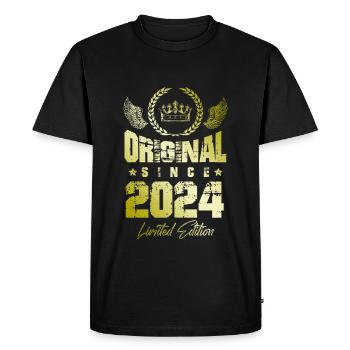 Édition limitée 2024 - T-shirt Premium bio Homme - noir - Devant - Nico (187cm)