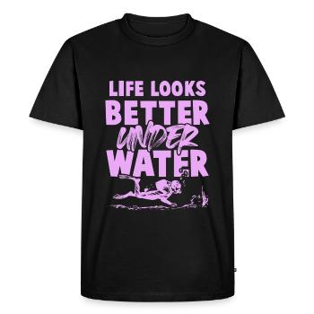 plongée sous l’eau - T-shirt Premium bio Homme - noir - Devant - Nico (187cm)