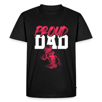 papa de football fier - T-shirt Premium bio Homme - noir - Devant - Nico (187cm)
