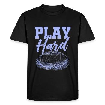 game hard football - Men's Premium Organic T-Shirt - black - Front - Nico (187cm)
