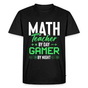 math teacher and gamer - Men's Premium Organic T-Shirt - black - Front - Nico (187cm)