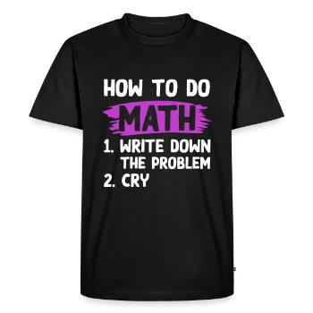 problème de mathématiques - T-shirt Premium bio Homme - noir - Devant - Nico (187cm)