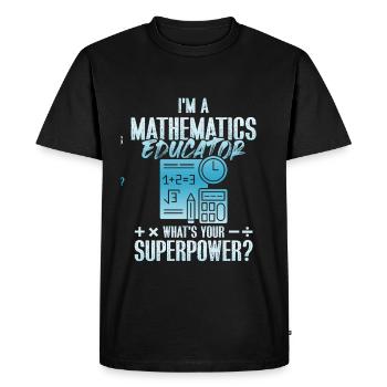 mathematics superpower - Men's Premium Organic T-Shirt - black - Front - Nico (187cm)