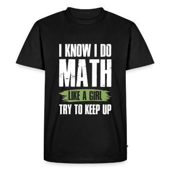 filles en mathématiques - T-shirt Premium bio Homme - noir - Devant - Nico (187cm)