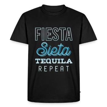 fiesta sieta tequila répéter - T-shirt Premium bio Homme - noir - Devant - Nico (187cm)