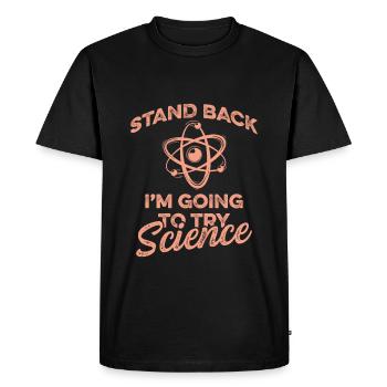 science atom - Men's Premium Organic T-Shirt - black - Front - Nico (187cm)