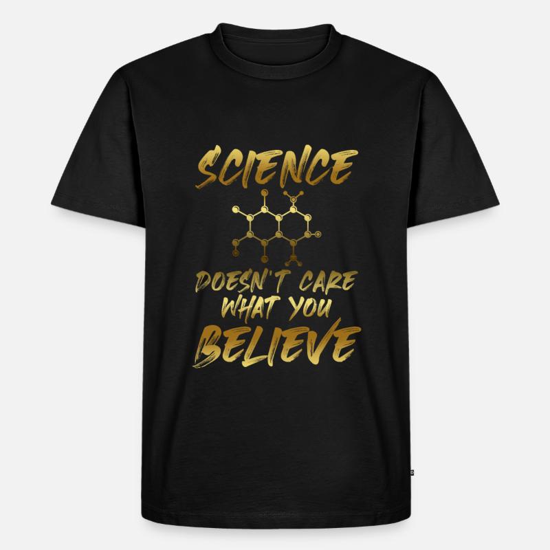 wissenschaft glaube - Männer Premium Bio T-Shirt - Schwarz