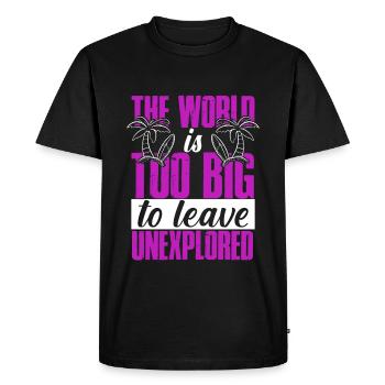 slogan de voyage de voyage - T-shirt Premium bio Homme - noir - Devant - Nico (187cm)