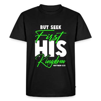 seek his kingdom bible - Men's Premium Organic T-Shirt - black - Front - Nico (187cm)