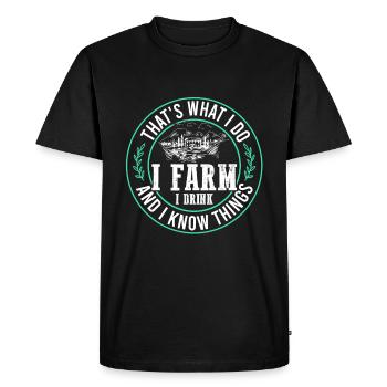 farm farmer - Men's Premium Organic T-Shirt - black - Front - Nico (187cm)