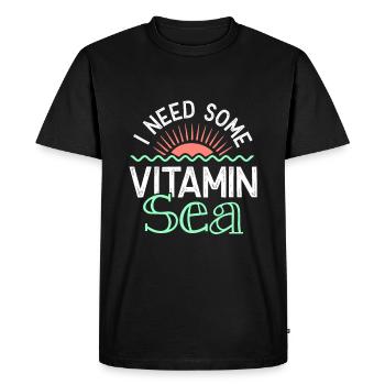 vitamine mer été - T-shirt Premium bio Homme - noir - Devant - Nico (187cm)