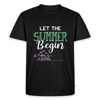 que l’été commence - T-shirt Premium bio Homme - noir - Devant - Nico (187cm)