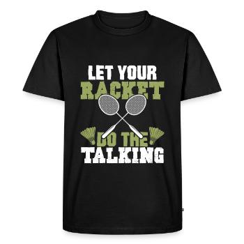 badminton badminton badminton - T-shirt Premium bio Homme - noir - Devant - Nico (187cm)