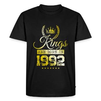 kings are born 1992 - Men's Premium Organic T-Shirt - black - Front - Nico (187cm)