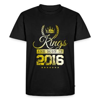 kings are born 2016 - Men's Premium Organic T-Shirt - black - Front - Nico (187cm)