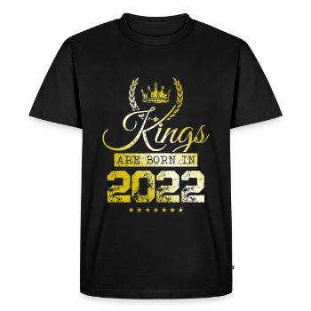 les rois naissent en 2022 - T-shirt Premium bio Homme - noir - Devant - Nico (187cm)