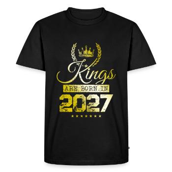 les rois naissent en 2027 - T-shirt Premium bio Homme - noir - Devant - Nico (187cm)