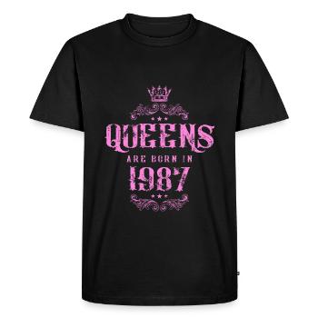 né en 1987 - T-shirt Premium bio Homme - noir - Devant - Nico (187cm)