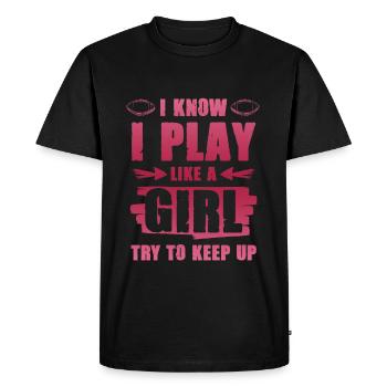 fille fille football - T-shirt Premium bio Homme - noir - Devant - Nico (187cm)