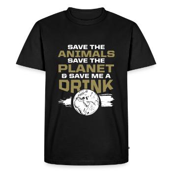 bien-être animal protection de l’environnement - T-shirt Premium bio Homme - noir - Devant - Nico (187cm)