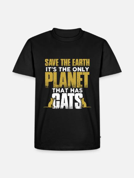 planet protection cats - Men's Premium Organic T-Shirt - black