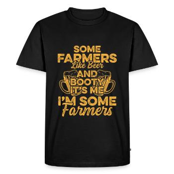 Bière fermier - T-shirt Premium bio Homme - noir - Devant - Nico (187cm)