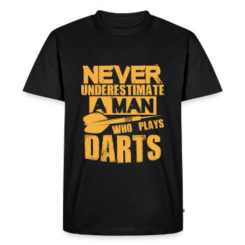 don't underestimate dart - Men's Premium Organic T-Shirt - black - Front - Nico (187cm)
