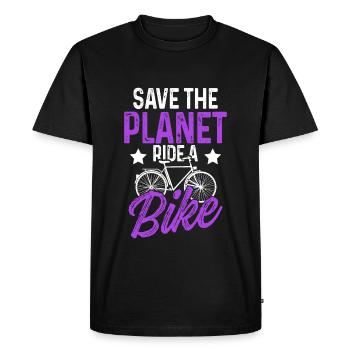 sauver la planète vélo - T-shirt Premium bio Homme - noir - Devant - Nico (187cm)