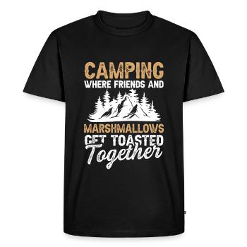 camping marshmallows - Men's Premium Organic T-Shirt - black - Front - Nico (187cm)