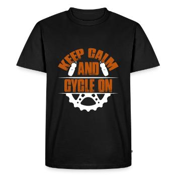 garder le vélo calme - T-shirt Premium bio Homme - noir - Devant - Nico (187cm)
