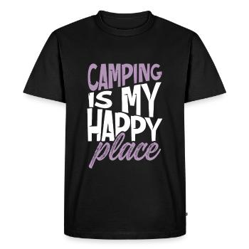 camping happy place - Men's Premium Organic T-Shirt - black - Front - Nico (187cm)