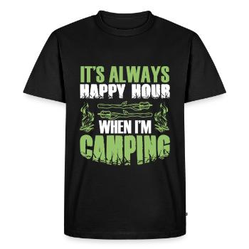 happy hour camping - Men's Premium Organic T-Shirt - black - Front - Nico (187cm)