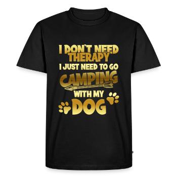 camping dog therapy - Men's Premium Organic T-Shirt - black - Front - Nico (187cm)