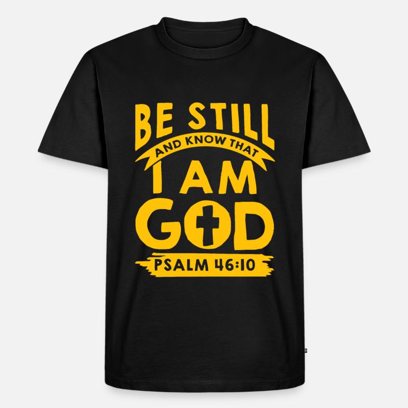 ich bin dein gott psalm - Männer Premium Bio T-Shirt - Schwarz