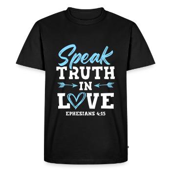 bible de la vérité dans l’amour - T-shirt Premium bio Homme - noir - Devant - Nico (187cm)