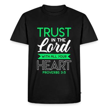 trust God hearts - Men's Premium Organic T-Shirt - black - Front - Nico (187cm)