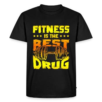 fitness best drug - Men's Premium Organic T-Shirt - black - Front - Nico (187cm)