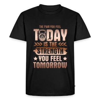 strong fitness - Men's Premium Organic T-Shirt - black - Front - Nico (187cm)