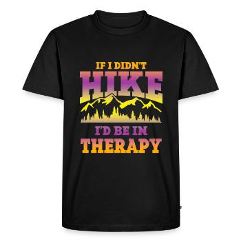 randonnée voyage montagne thérapie - T-shirt Premium bio Homme - noir - Devant - Nico (187cm)