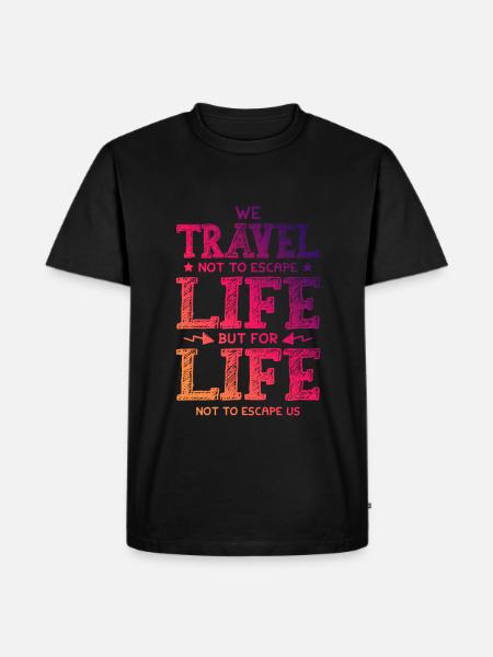 reise leben travel - Männer Premium Bio T-Shirt - Schwarz