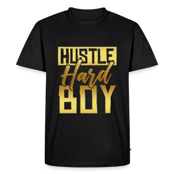 garçon jeune bousculade dure - T-shirt Premium bio Homme - noir - Devant - Nico (187cm)